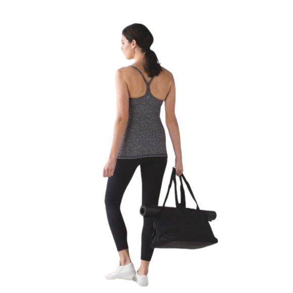 Lululemon Power Y Tank Luon Heathered Black Size 6 EUC - Picture 3 of 10
